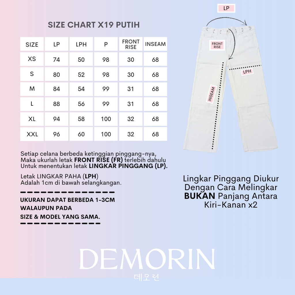 DEMORIN - Celana Panjang Highwaist Wanita Straight Jeans - TABBY X19 WHITE