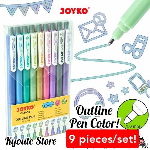 

Terlaris Joyko Outline Gel Pen Color Set 9 Pcs Drawing Doodling Lettering Write