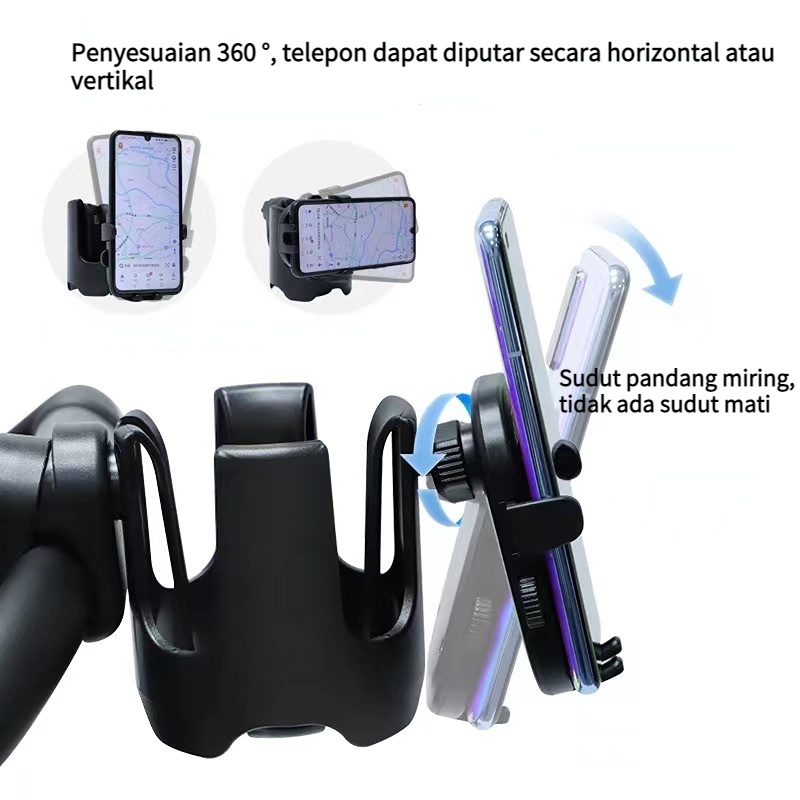 Tempat Cangkir Air Portabel Wadah Ponsel Universal 2-in-1 Kereta Dorong Bayi Tempat Cangkir Aksesori Kereta Bayi Penempatan Stabil Hitam Aksesori Stroller Multifungsi Tempat Botol Sepeda/Banyak Warna