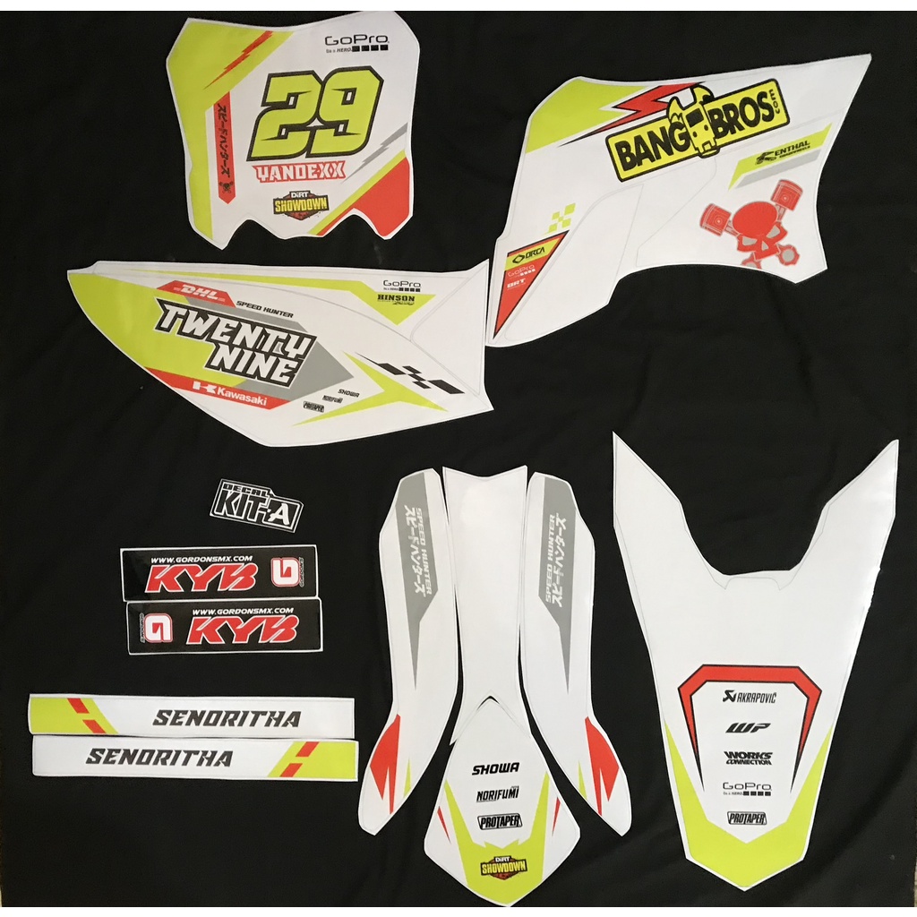 Decal stiker KLX 150 S putih racing
