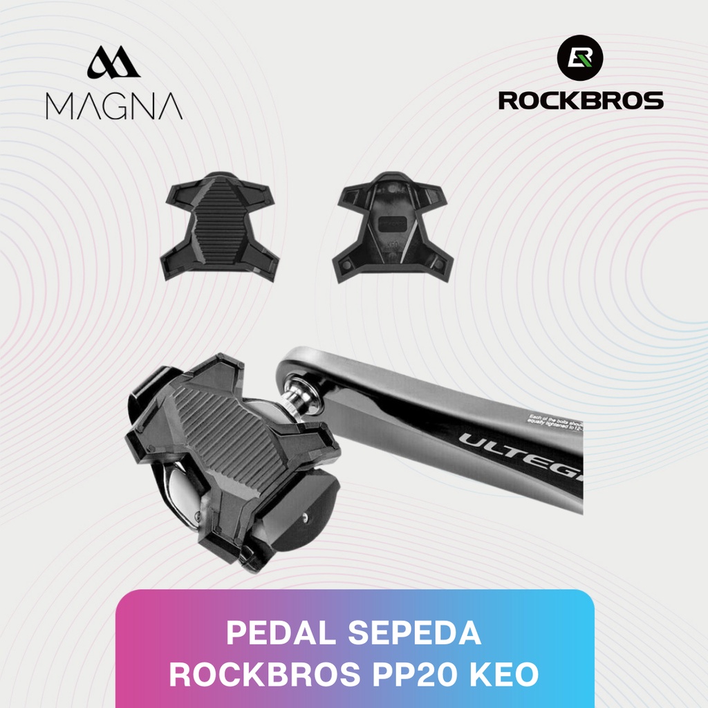 Pedal Sepeda Rockbros PP20 Hitam Cleat Cover Shimano Adaptor MTB Roadbike Seli BMX Bearing Sepedah A