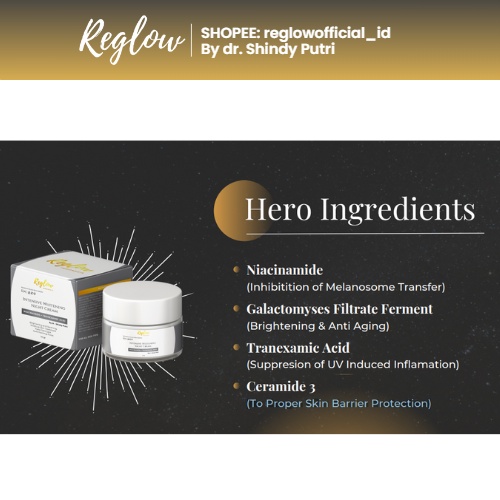 Reglow Intensive Whitening Night Cream Skincare dr Sindy Original Official