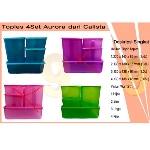 Satu Set Toples Calista / Toples Plastik Lebaran / Toples Cemilan