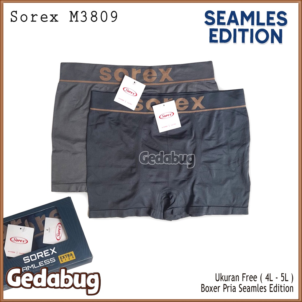 2 Pcs - CD Boxer Pria Sorex LK M3809 Extra Size | Celana dalam pria dewasa Seamles Edition | Gedabug