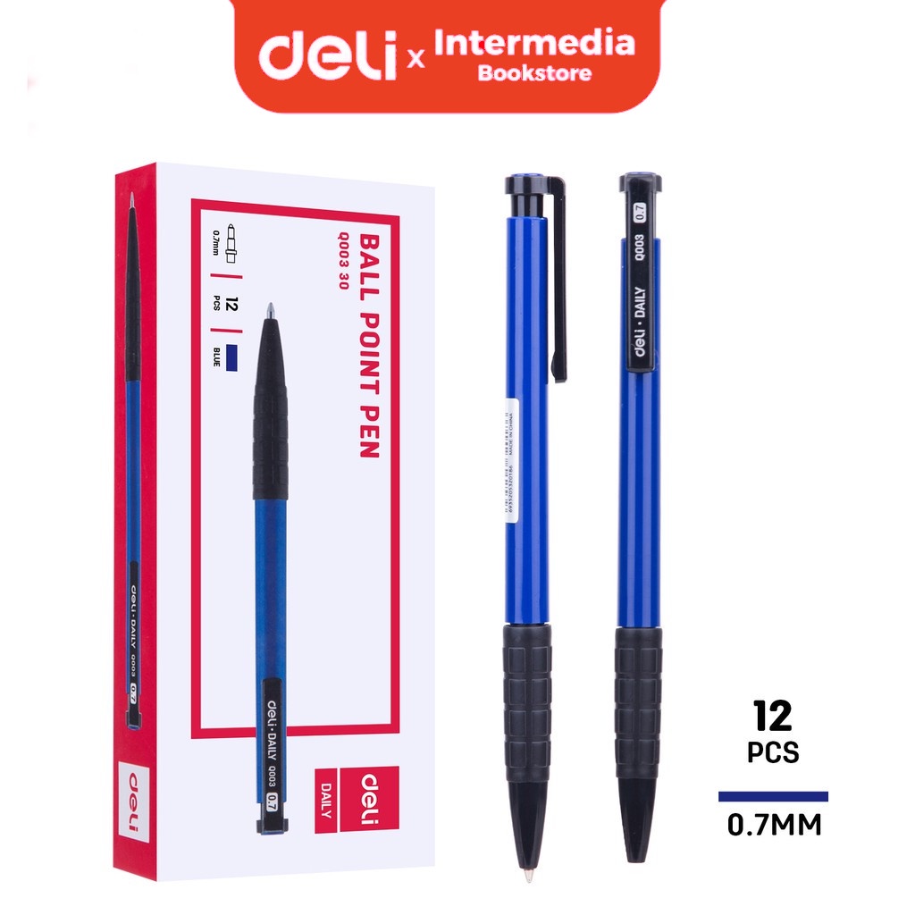 

Deli EQ00330 Ball Pen 0.7mm Warna Biru Lancar dalam Menulis