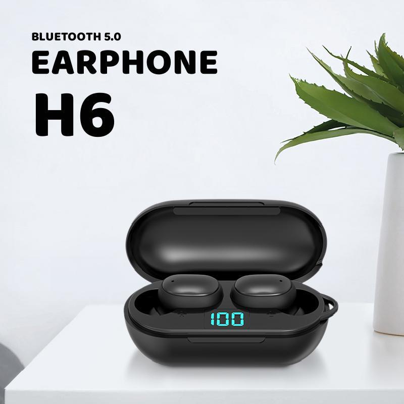 Invisible Earphone Bluetooth Wireless Earbuds Wireless Headphones Headset High performance 5.0 Lossless noise reduction Bluetooth Waterproof - H6(COD)