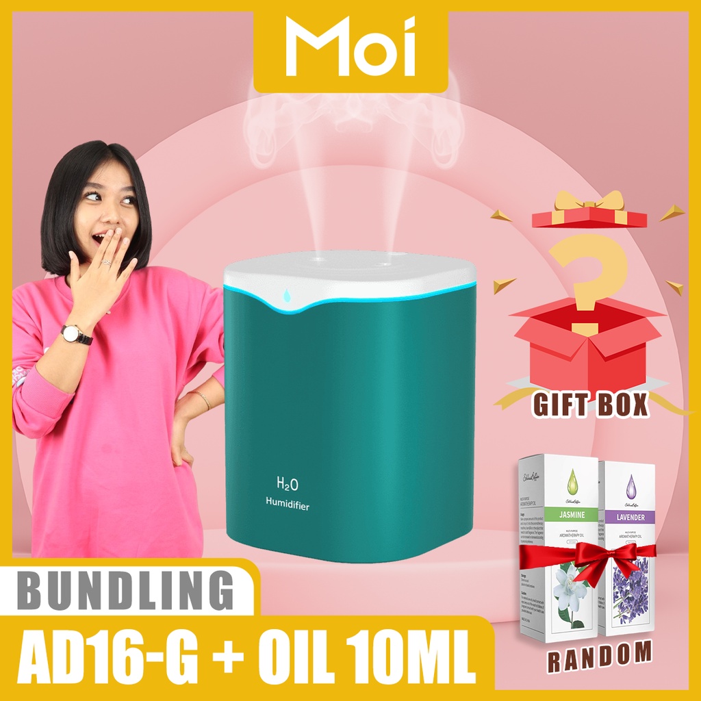 [ PAKET BUNDLING ] Moi 2000ML H2O Humidifier Diffuser Aromateraphy