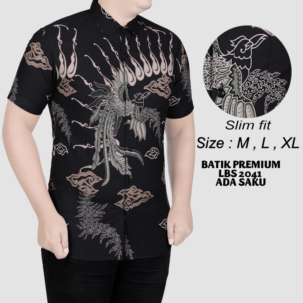 KEMEJA BATIK PRIA SLIM FIT BAJU BATIK PRIA SLIM FIT PREMIUM LBS2041