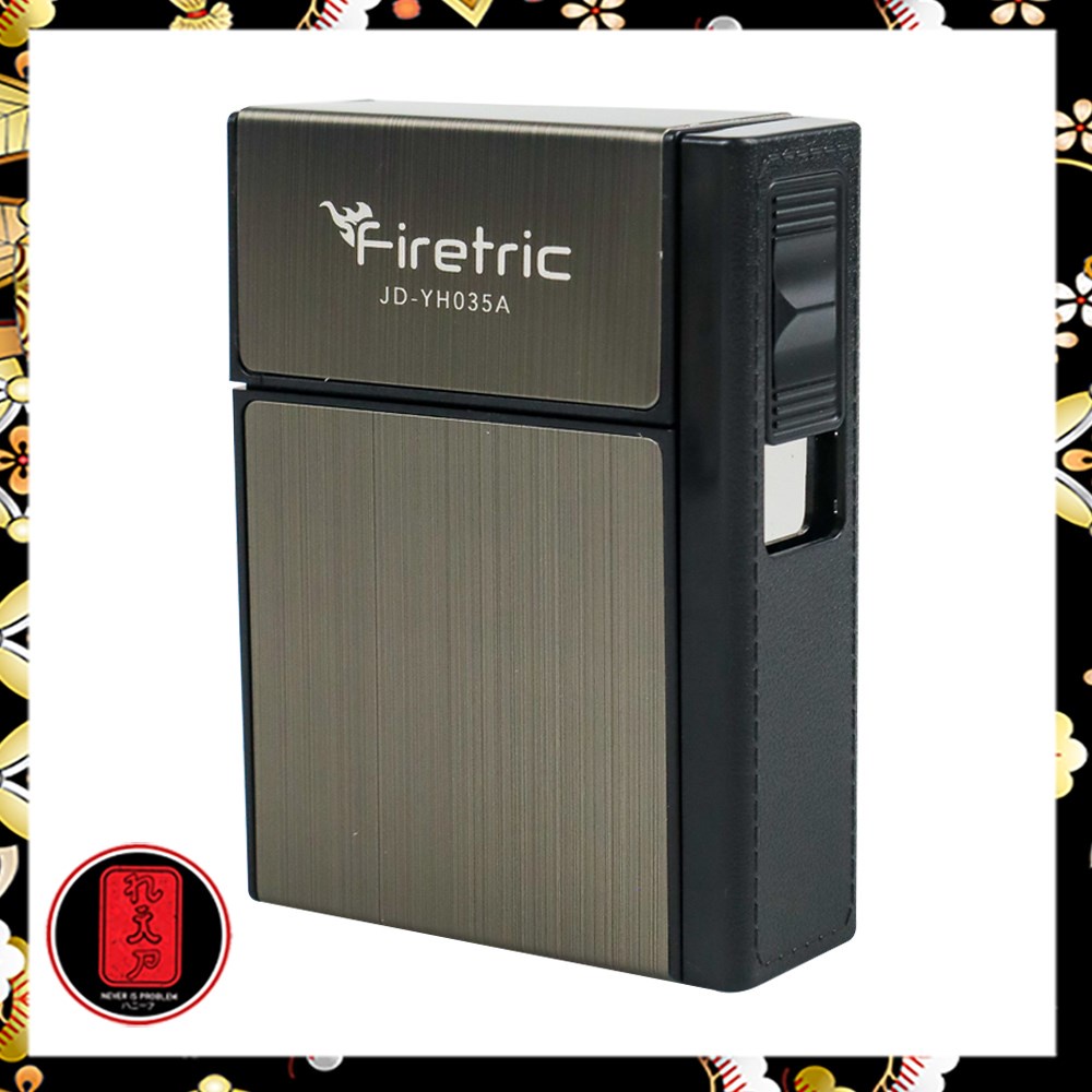 Kotak Rokok 20 Slot dengan Korek Elektrik Removable ( pemetik samping ) /kotak rokok keren