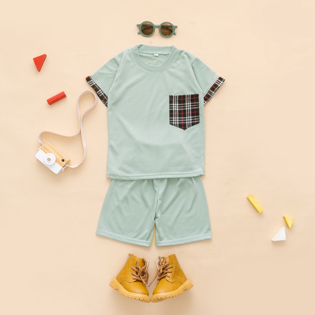 Top Kid Setelan Pendek Anak Rio Motif Kombinasi 2-9 Tahun 014