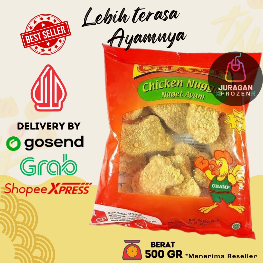 

CHAMP CHICKEN NUGGET AYAM CRUNCHY 500gr / NUGET CHAMP / NAGET AYAM CHAMP