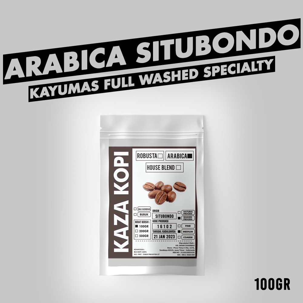 

Kopi Arabica Situbondo Full Washed 100 gr
