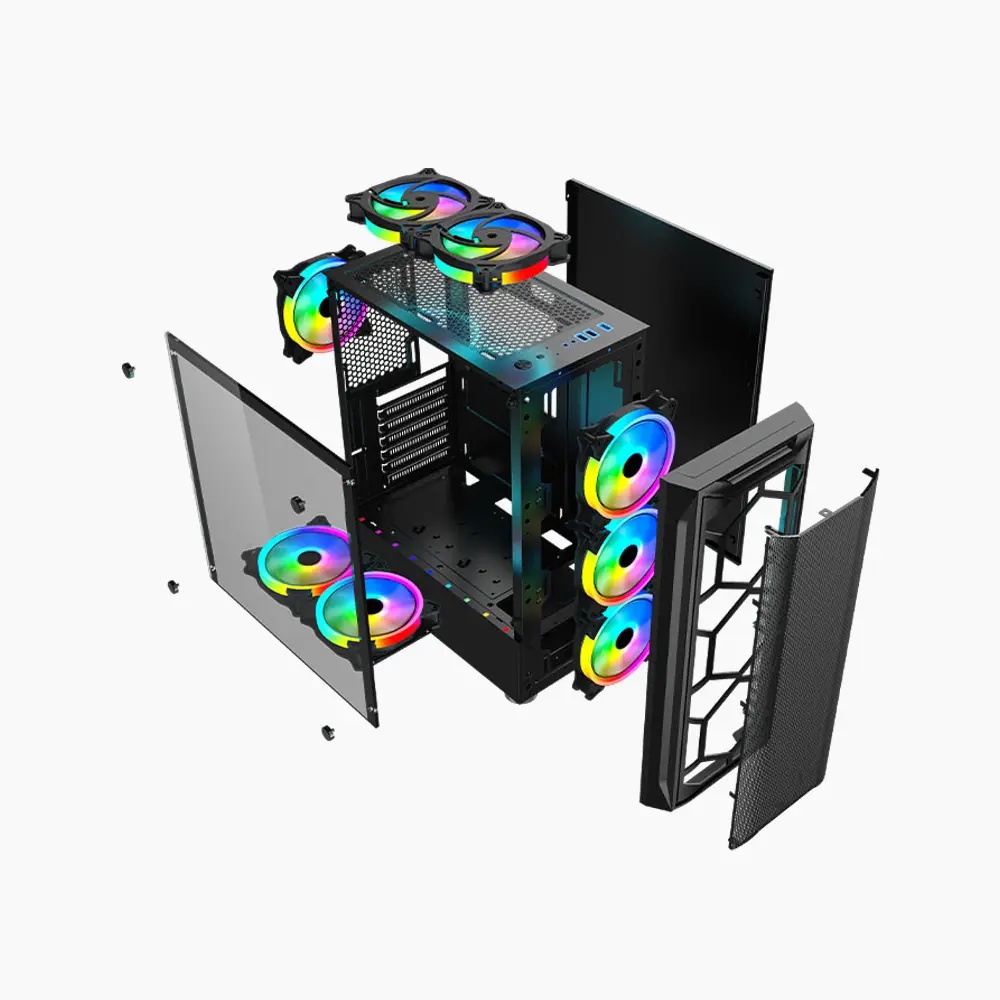 Casing simbadda Battleground 20 + 3 Fan RGB Gaming Case