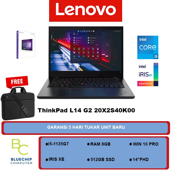 Lenovo ThinkPad L14 G2 i5-1135G7 8GB 512GB IRIS XE 14"FHD WIN 10PRO