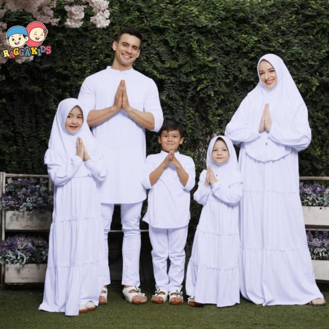 BAJU SARIMBIT MUSLIM PUTIH RAGGAKIDS | BAJU COUPLE KELUARGA PILIH SIZE