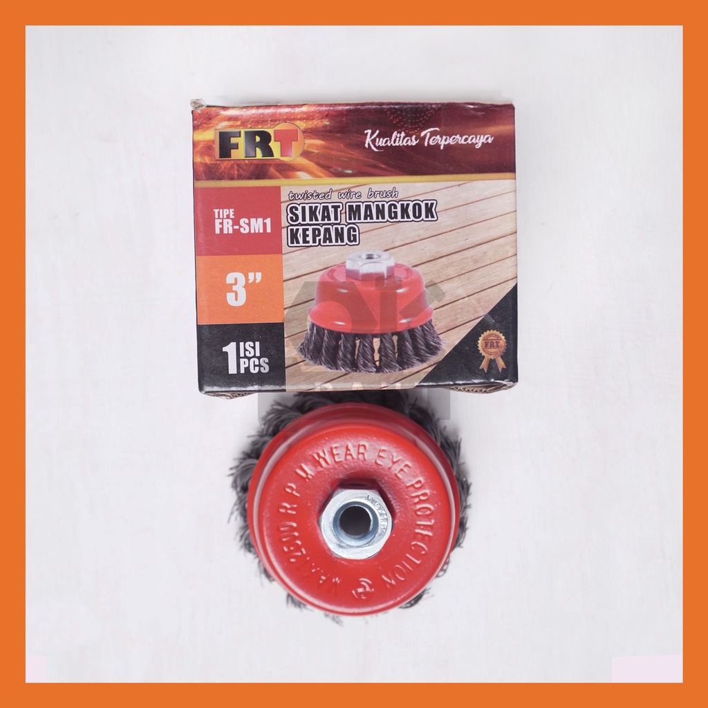 FRT SIKAT MANGKOK KEPANG 3" Twist knot Cup Brush Polishing Cup Brush 3 inch