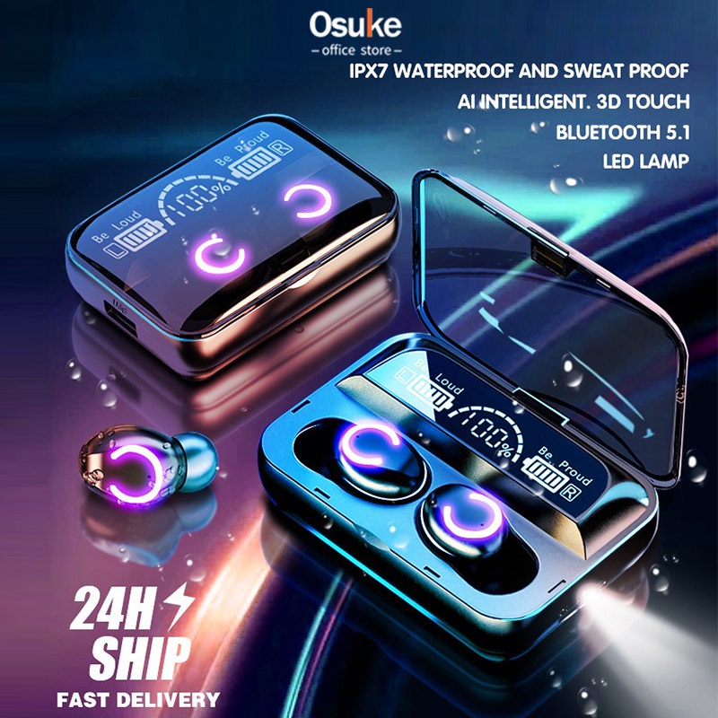 F9-47 9D TWS Wireless Bluetooth Headset Full Bass Earbuds 9D HIFI Stereo Sound With Mic  BT 5.1 Earphones Digital Display