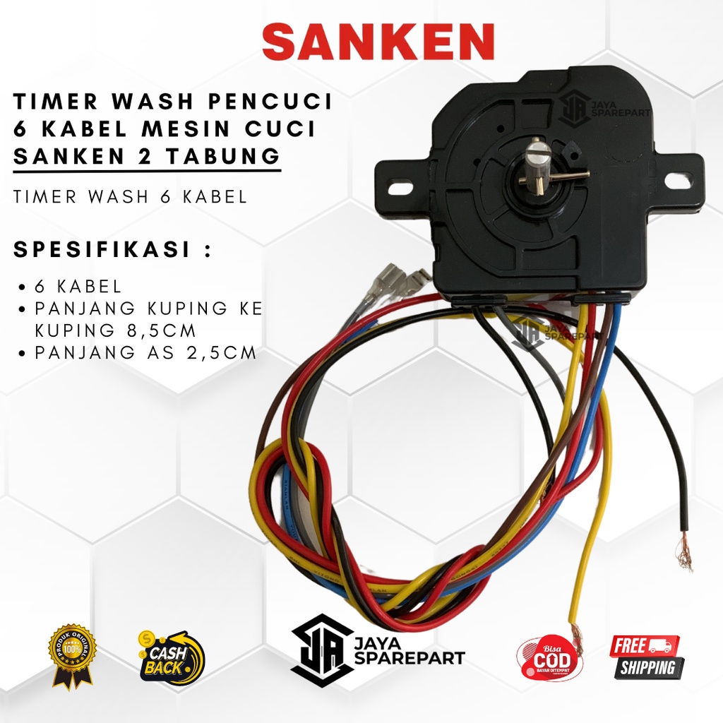 Timer Wash Pencuci 6 Kabel Mesin Cuci SANKEN 2 Tabung