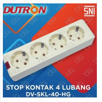 Stop Kontak Arde 4 Lubang + Lampu Asli Kuningan