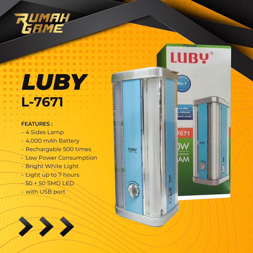 LAMPU EMERGENCY LUBY L-7671 10 Watt