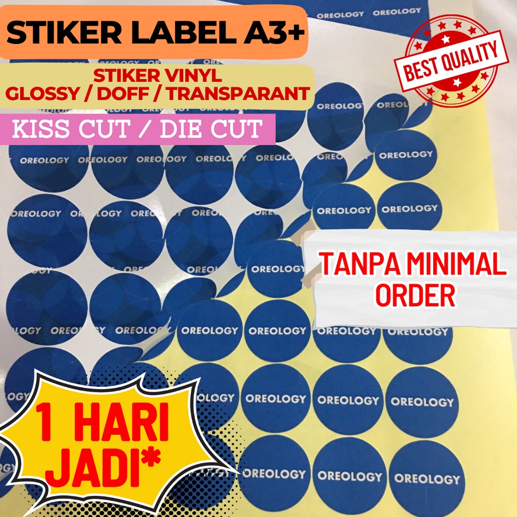 

Cetak Sticker Label A3+ | Vinyl GLOSSY | DOFF | TRANSPARANT Kiss Cut