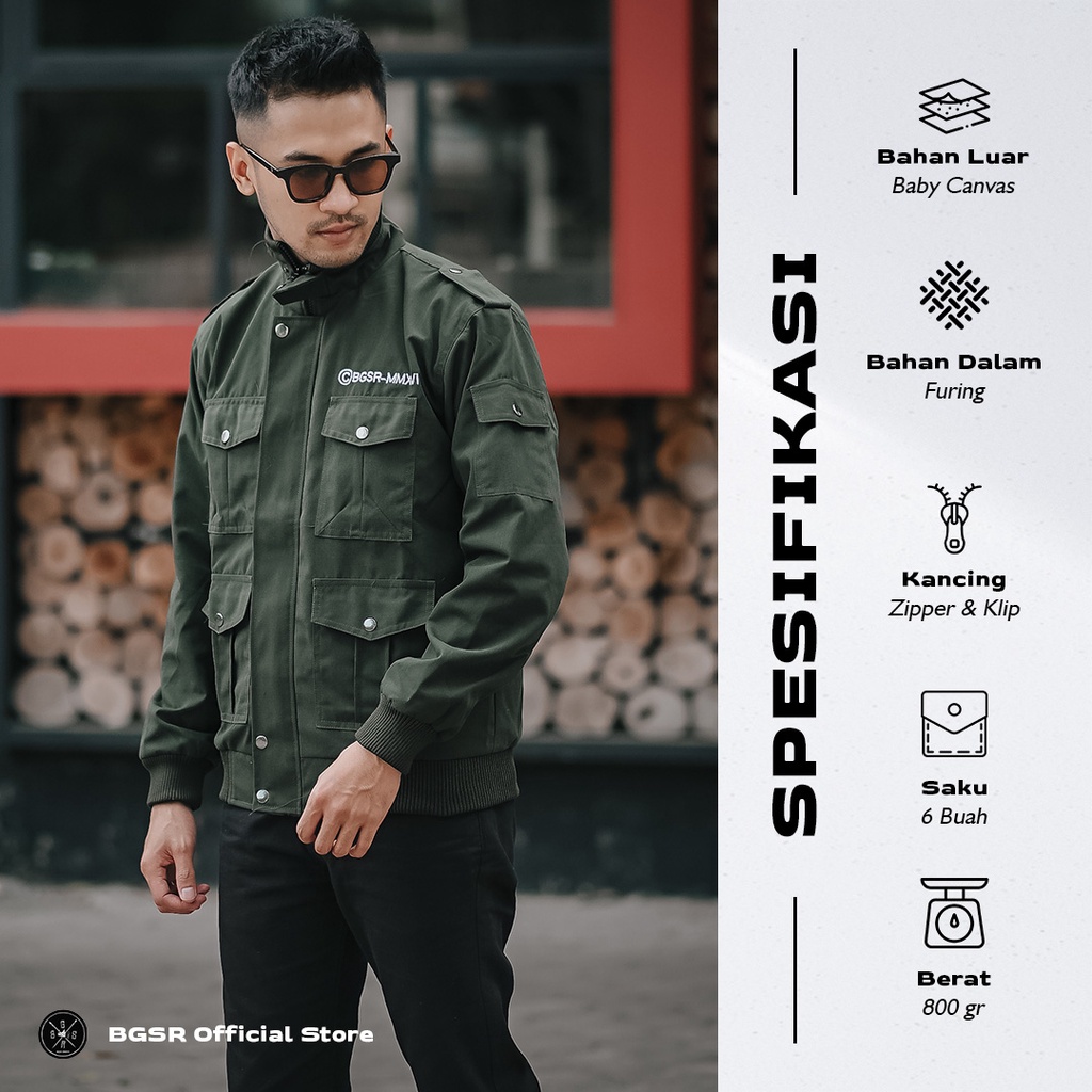 Jaket Parka Casual Pria Jacket Canvas Seleting Saku Dalam Tebal VKLRT C-01