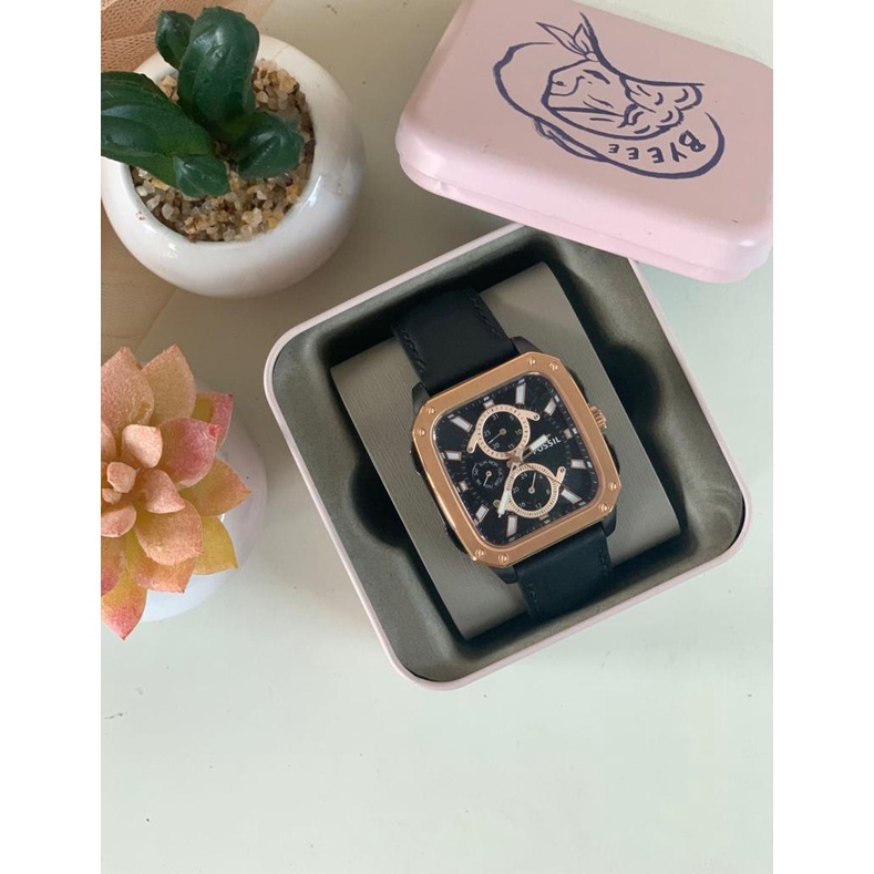 Fossl BQ2658 Multifunction Black Leather Watch