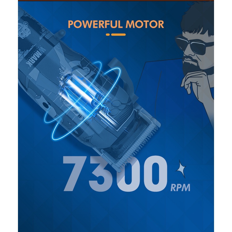 WMARK NG-128 Graffiti Hair Clipper Alat Cukur Pangkas Rambut Barber