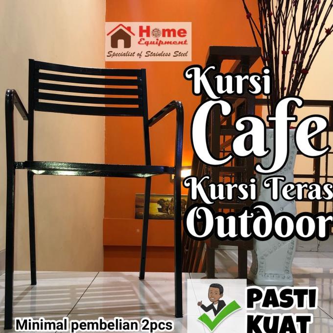 Kursi Teras/Kursi Cafe/Kursi Resto Outdoor Holo Besi Kotak Cat Coating