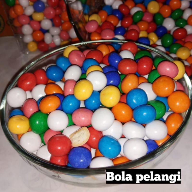 

Bola pelangi biskuit kiloan jajan lebaran