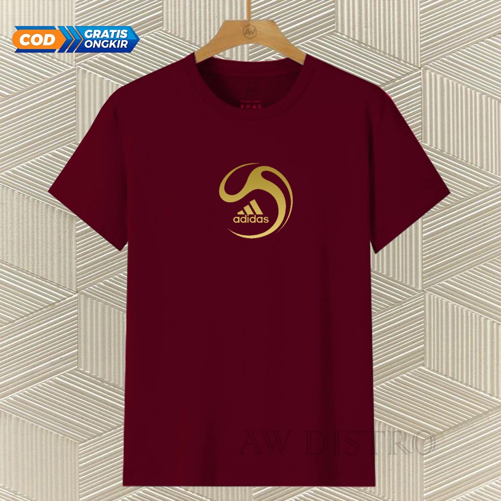 COD Baju Kaos Distro Ads Sport Text Gold Premium Quality Lengan Pendek