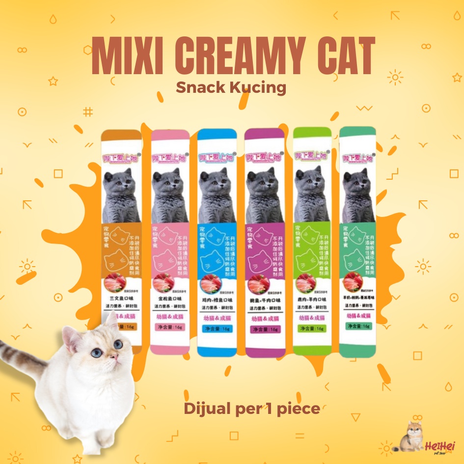 Mixi Cat Creamy Treats 16 gr - Snack Cemilan Kucing Adult Kitten Cat Creamy Treats