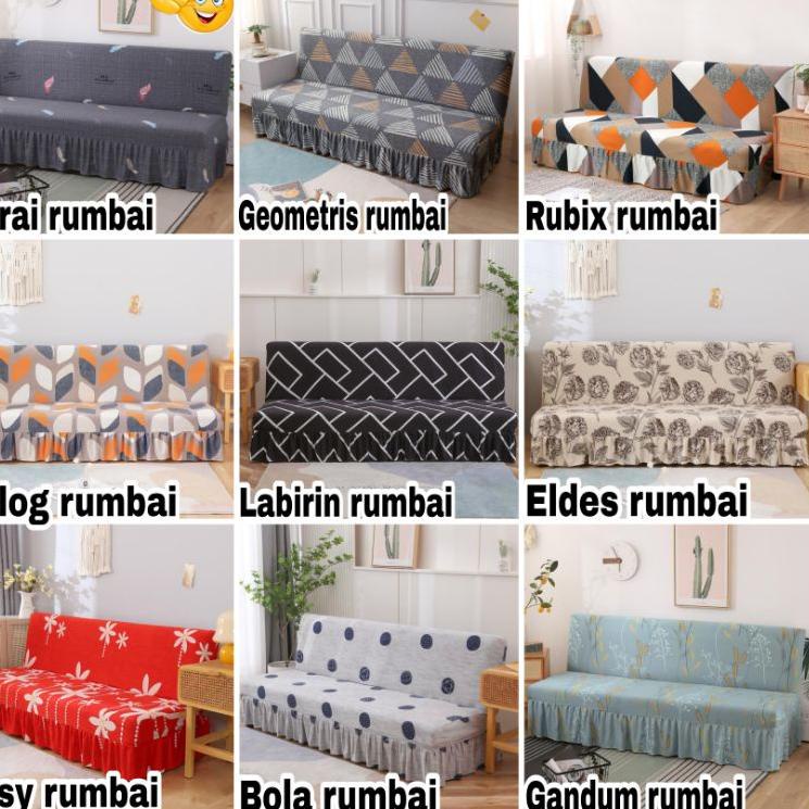 ❤[PROMO MURAH]❤ Cover sofa bed INFORMA,GOTHAM,IVARO elastis Sarung RUMBAI penutup sofa bed