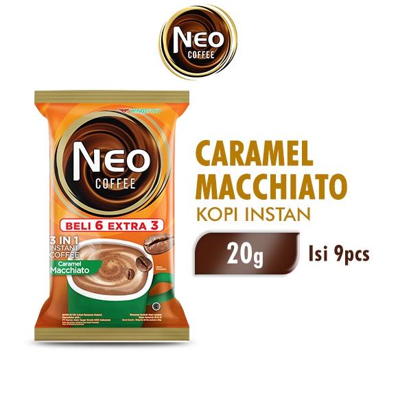 

♠ Neo Coffee Kopi Instan Caramel Machiato 20 gr x 9 (Isi 6+3)