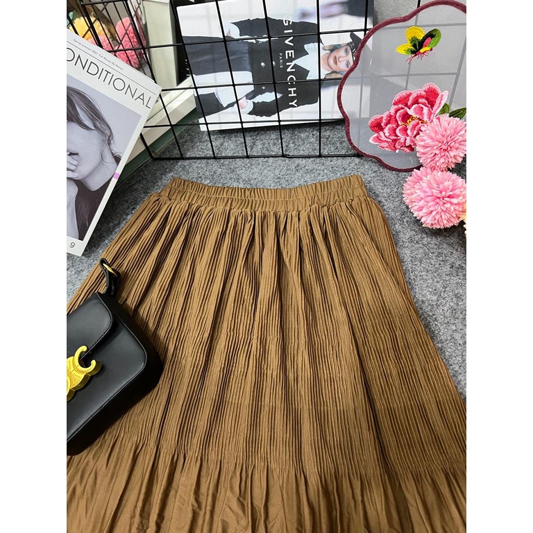 Cherry_ 128 | pleated skirt cabang lidi terbaru | rok panjang wanita | rok wanita muslim