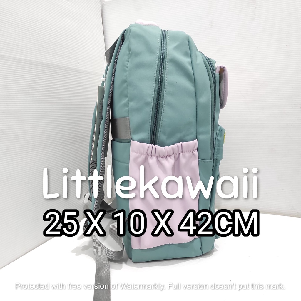 LK/Tas Ransel Laptop Backpack Sekolah Fashion Korean Style Remaja Dewasa Hello Mumu Pin Crocodile Import