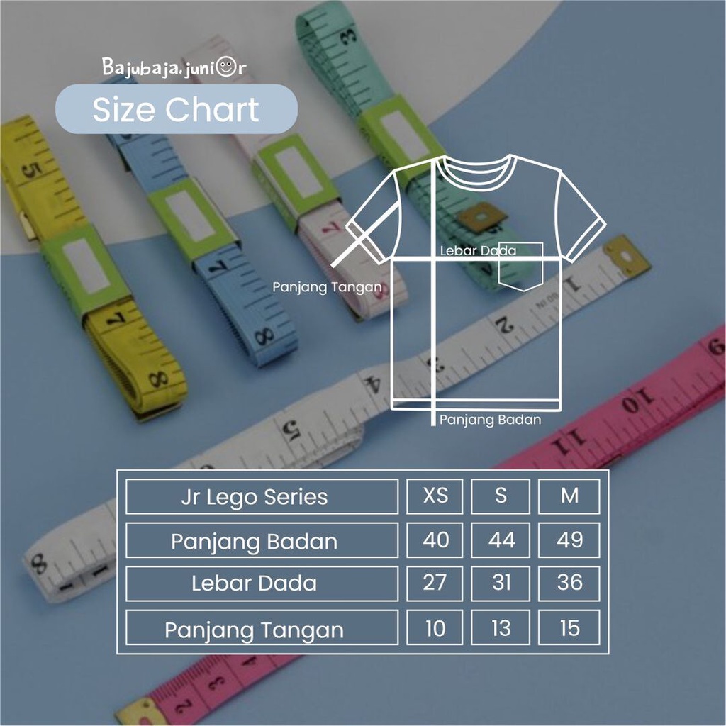 Bajubaja junior tshirt lego / kaos kombinasi anak variasi saku bahan cotton combed 24s