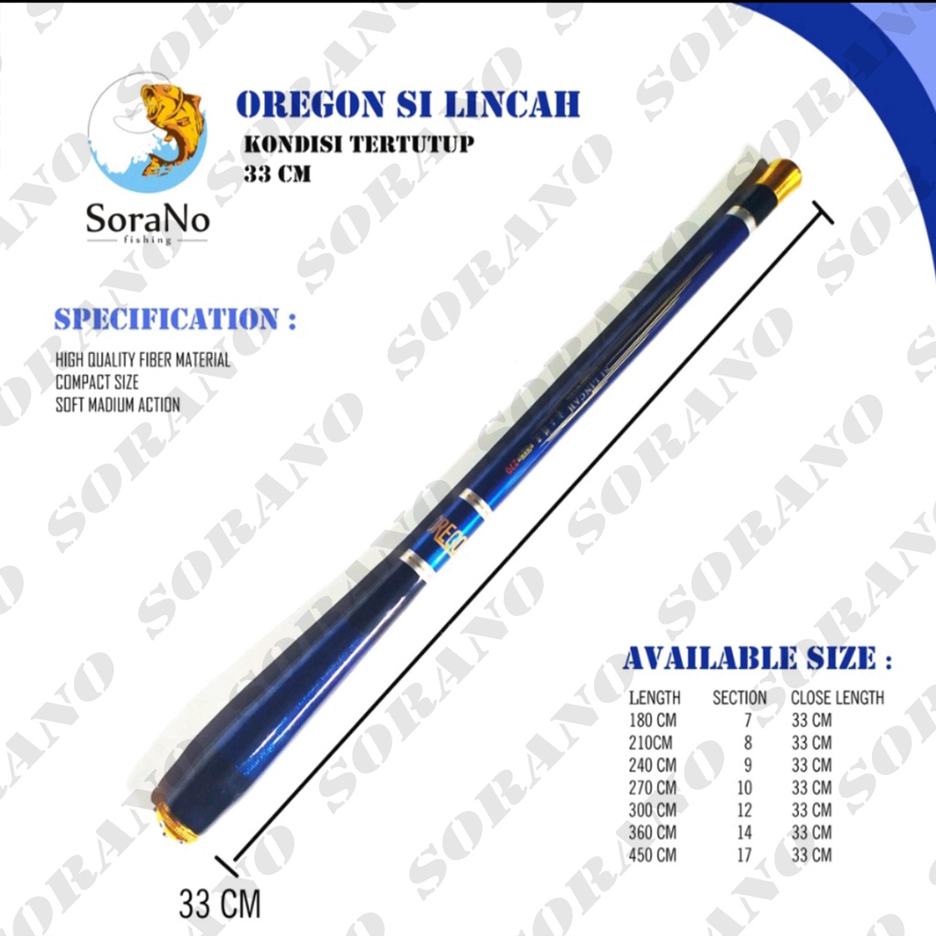 JORAN PANCING TEGEK OREGON SILINCAH WALESAN 180  210  240  270  300  360  450 CM