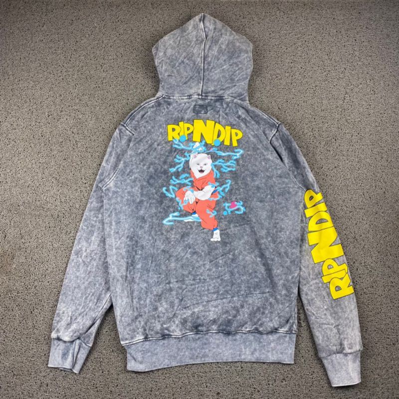 HOODIE RIPNDIP WASHED FULL TAG LABEL CASUAL HYPE