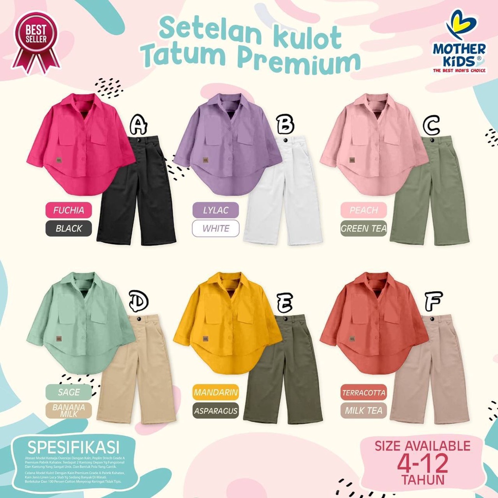 Setelan anak Gril Tatum oversize premium by mother kids