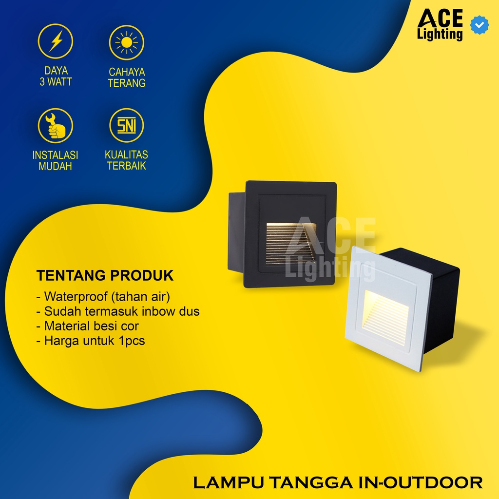 Lampu LED Tembok Anak Tangga Dinding Step Light inbow tanam Wall Lamp