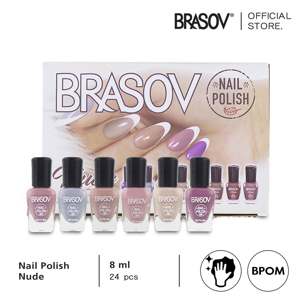 BRASOV Cat Kuku Set 24 PCS Nail Polish Assorted Colours Original Kutex Nude Kutek Poles Pewarna