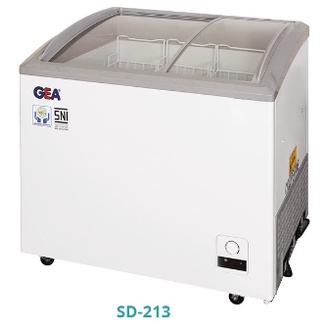 GEA SD-213 / SD213 Sliding Curve Glass Freezer 213 Liter 238 Watt Garansi Resmi