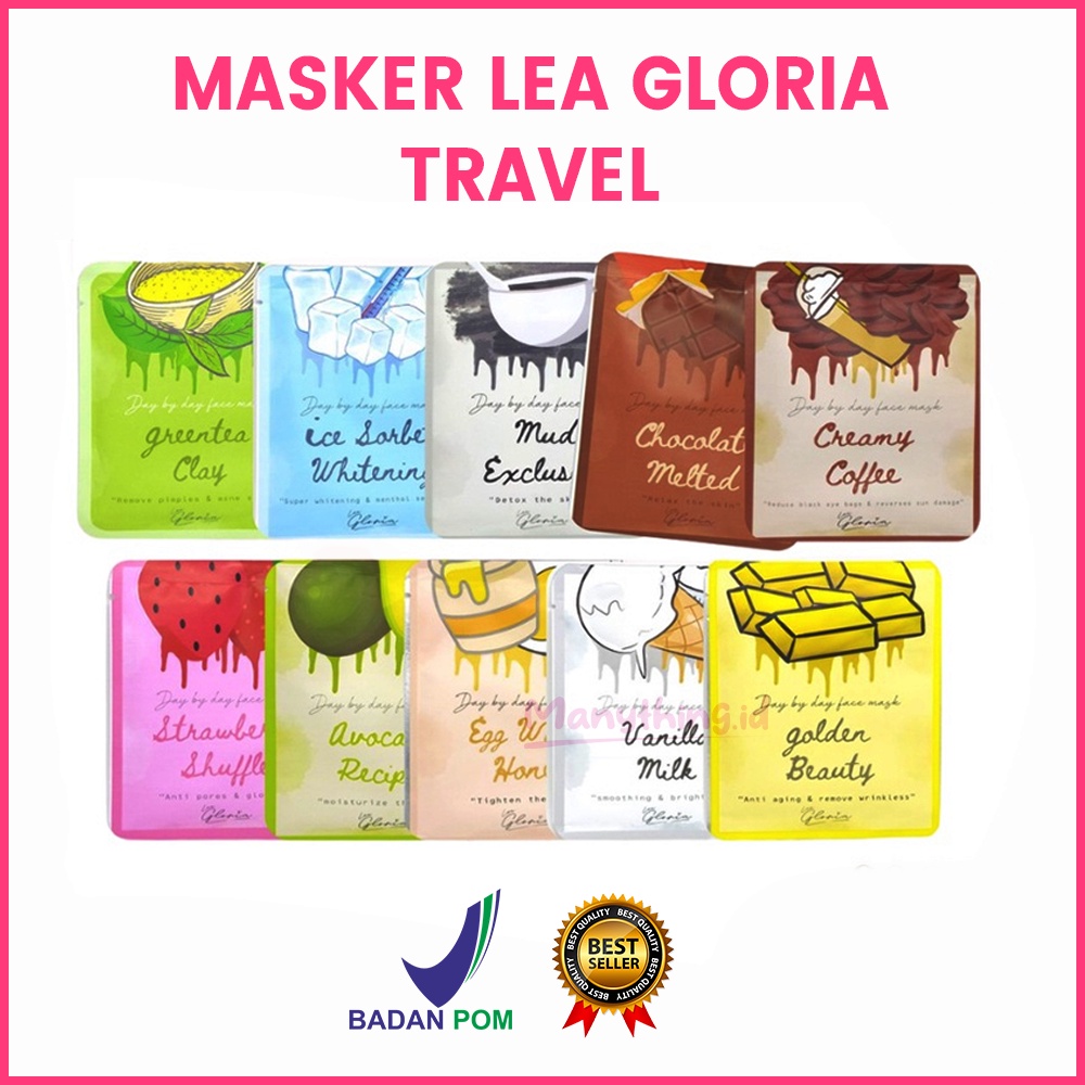 MASKER LEA GLORIA TRAVEL SIZE 10GRAM DAN 20GRAM FACE MASK BY LEA GLORIA PREMIUM QUALITY