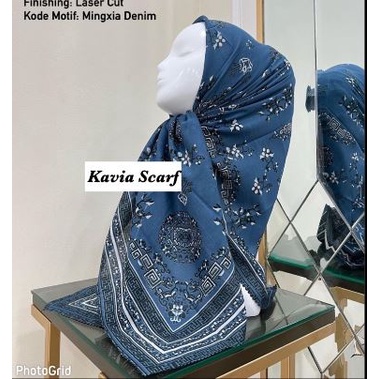 Jilbab Voal motif MINGXIA DENIM