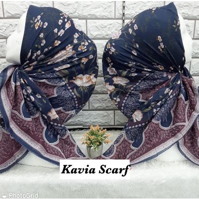 Jilbab Voal motif AZALEA NAVY