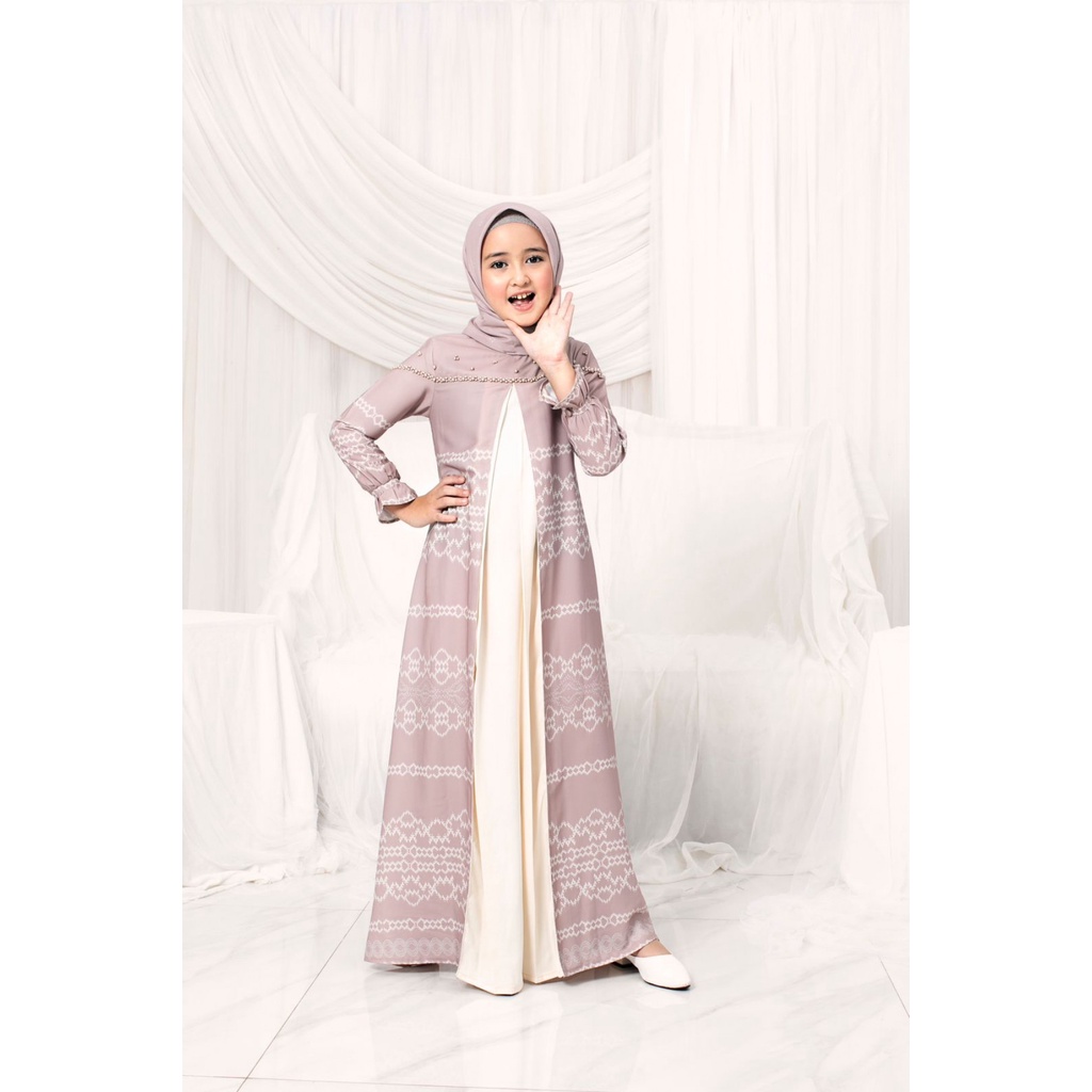 PO KHALISA FAMILY SET DRESS ANAK DUSTY PINK XXL