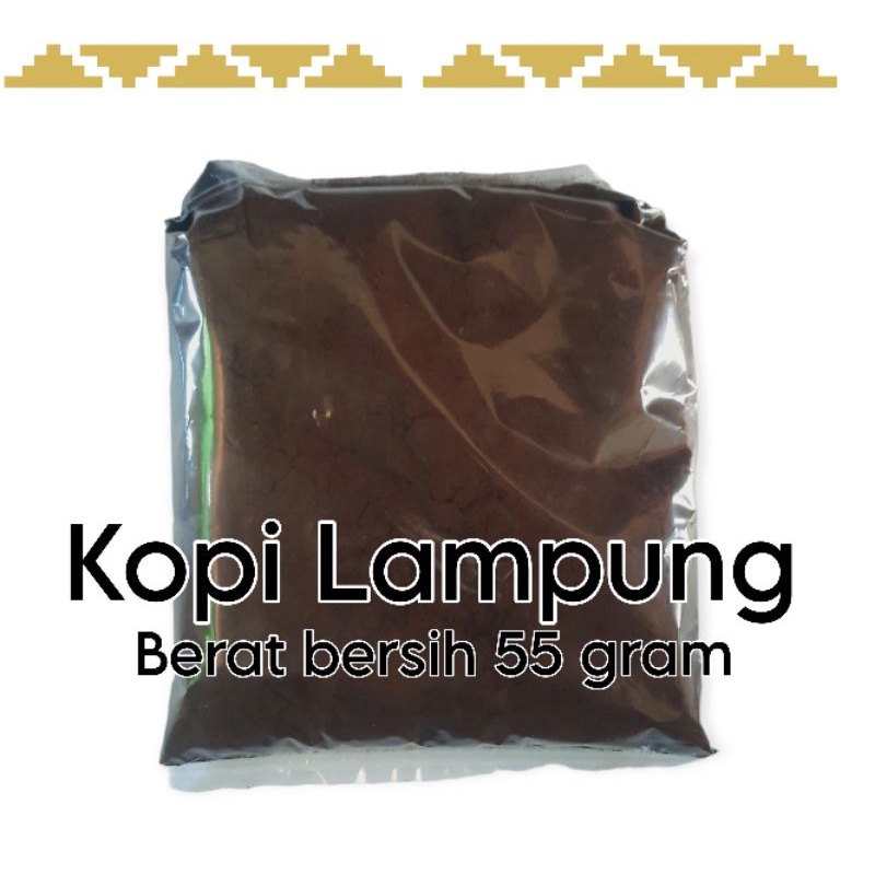 

PREMIUMM KOPI BUBUK ASLI LAMPUNG MURNI ROBUSTA by MISBAH KOPI sejak 1991 Kemasan Berat bersih 55 Gram