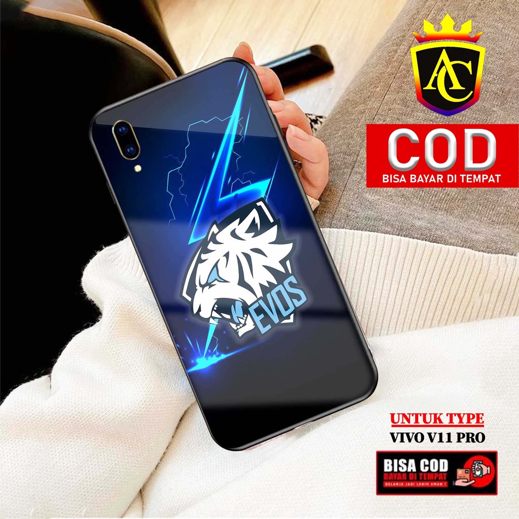 Case Vivo V11 Pro - Aneka Case - [ EVOS ] Softcase Glass - Hardcase Glossy - Fashion Case hp Vivo V1