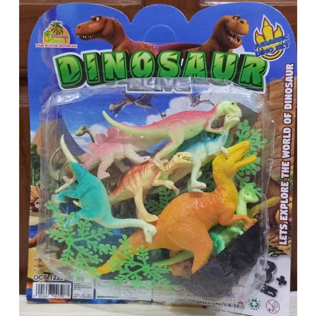 MAINAN SET DINOSAURUS KARET PAKET DINO KEBUN HEWAN MINI EDUKASI UNIK UNTUK ANAK MENGENAL HEWAN